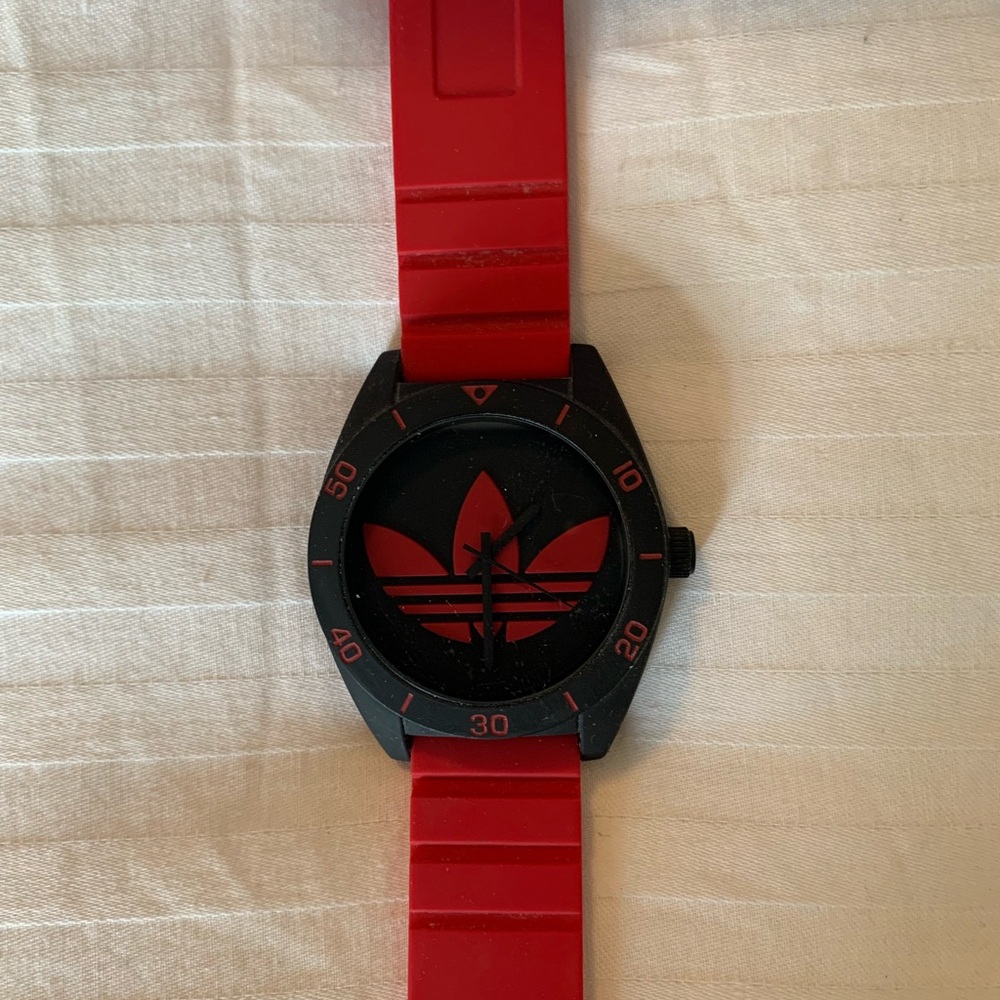 Adidas ADH2969 Santiago Black/Red Rubber Watch